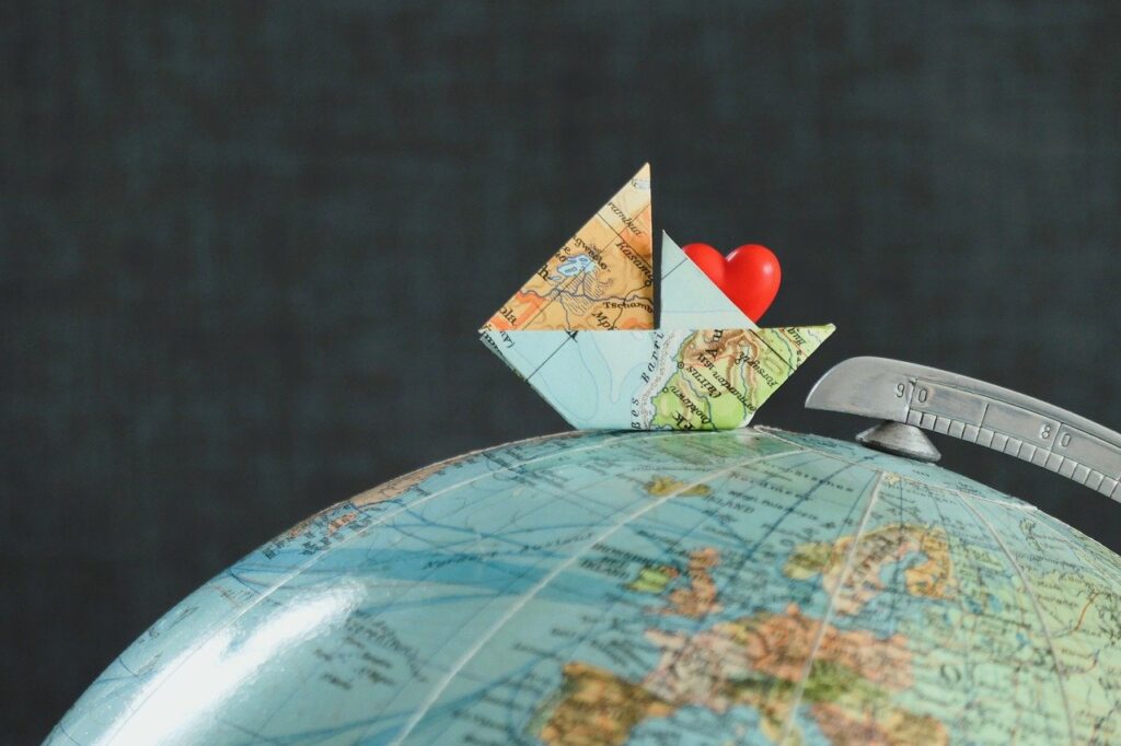 globe, ship, exploration, to travel, heart, nature, adventure, world, explore, vacation, sea, water, wedding, sail, world travel, vacations, plane, coupon, wanderlust